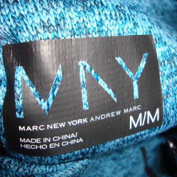 NWT Marc New York Andrew Marc Women's Full Zip Sweater Jacket Teal Black sz M - Picture 6 of 7